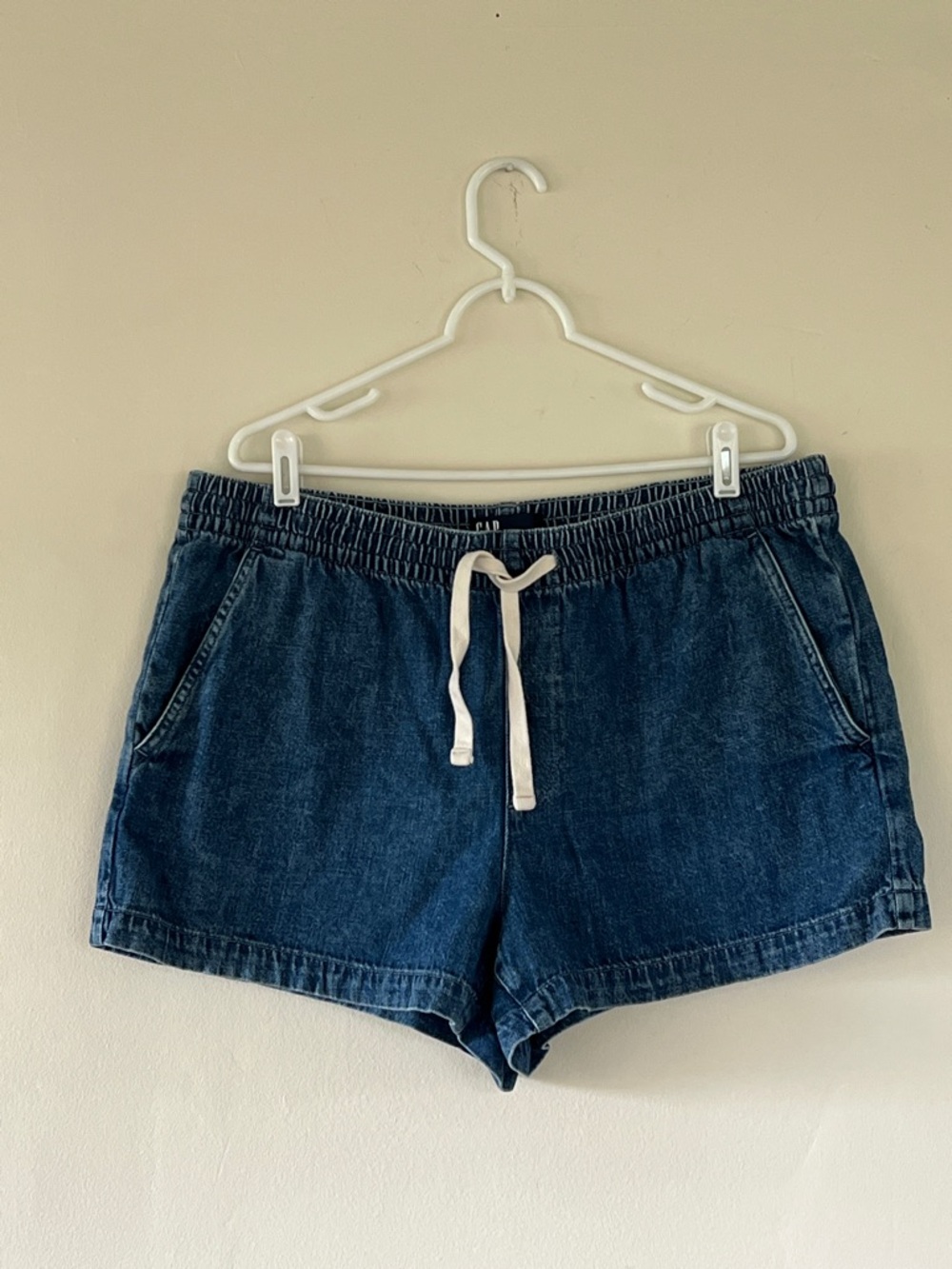 GAP Women's Dark Blue Denim Drawstring Shorts